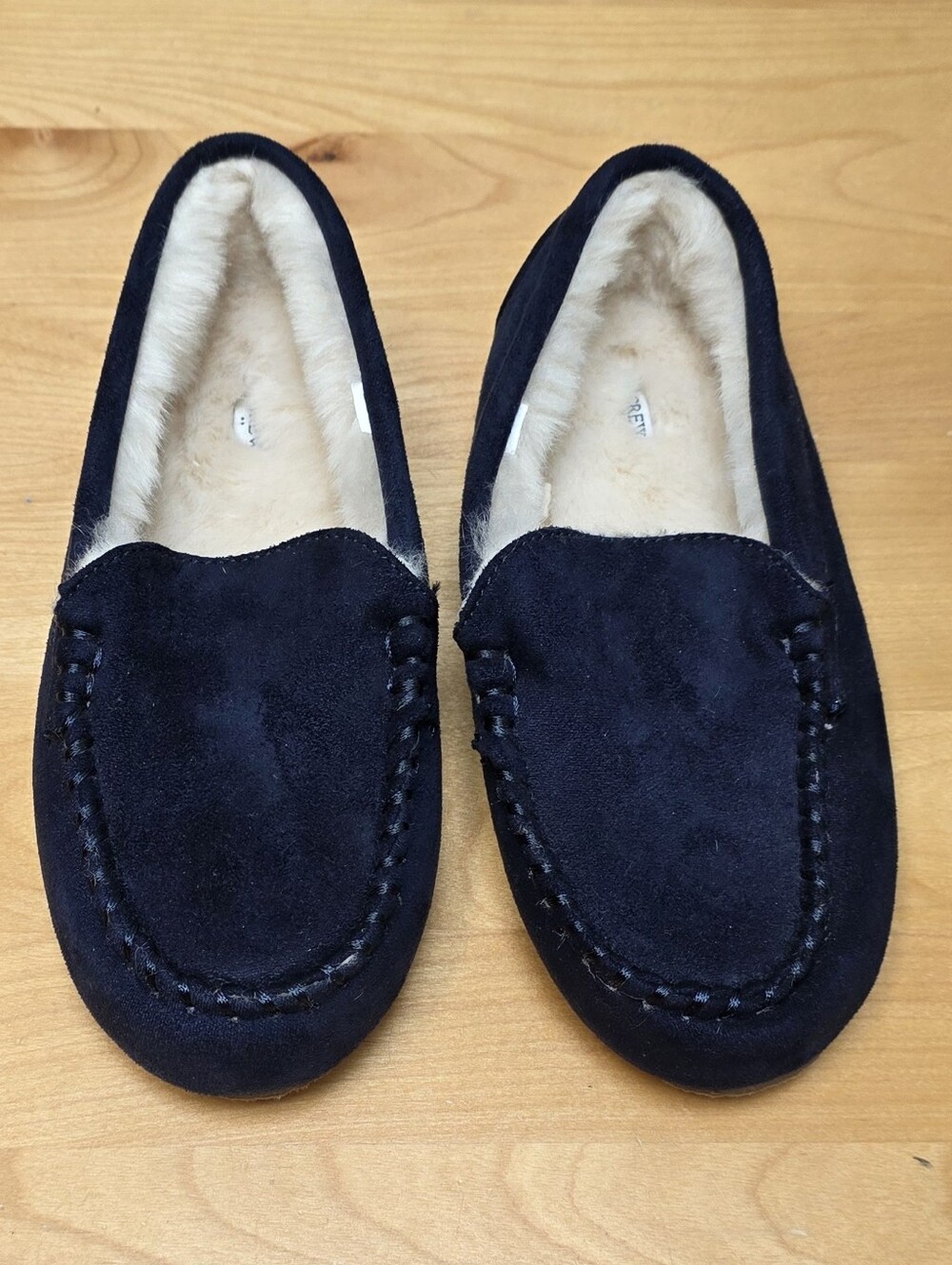 J. CREW | Navy Faux Suede Slippers, Sz. 2